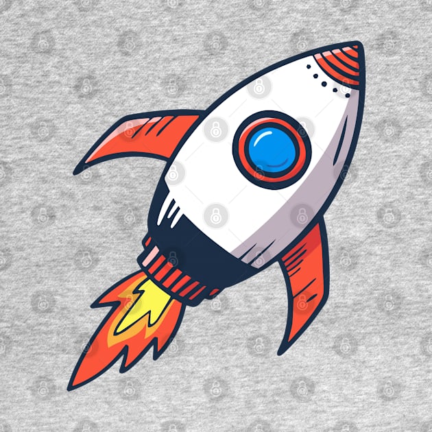 Rocket cartoon icon, vector illustration. by Alekxemko